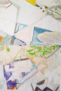 "Across the Floor 2" 190x140cm, Ölkreide auf Papier, 2020